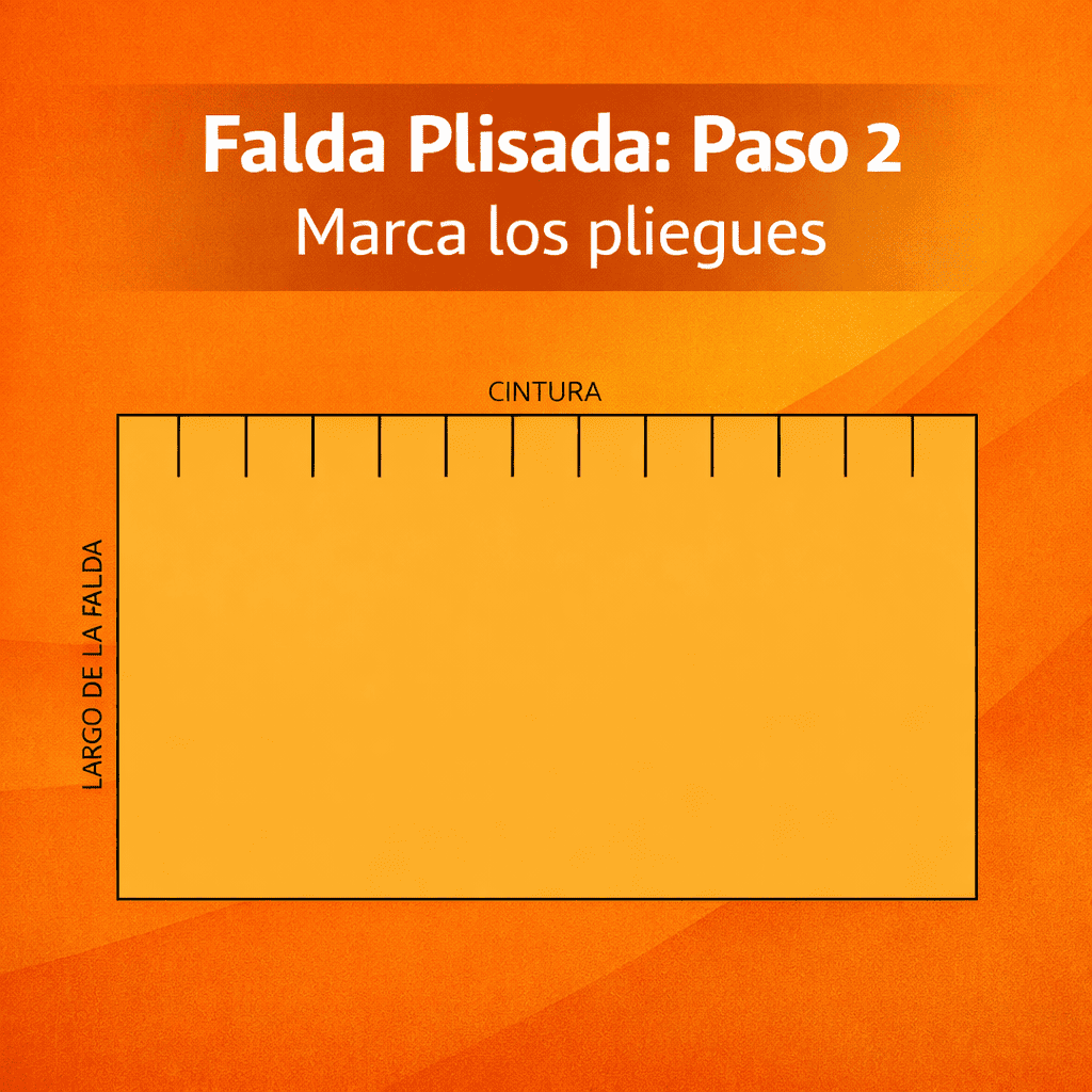 Falda plisada paso 2 marcar pliegues